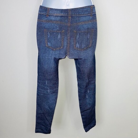 Weissman 10341 Adult Dance Size S Blue Stretch Leggings Distressed Jeggings - Picture 6 of 11